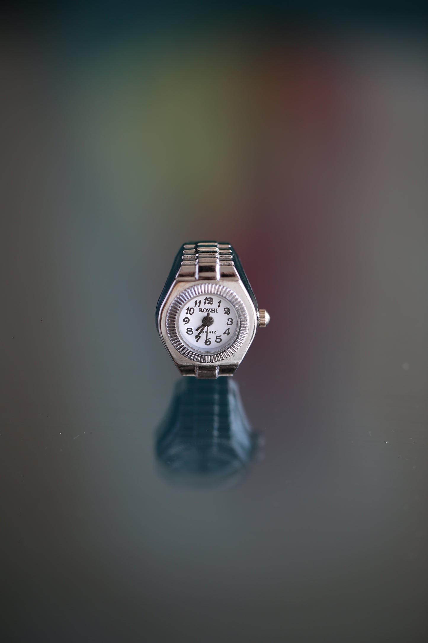 Reloj de anillo (redondo blanco)