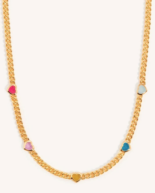 Collar de corazones de colores