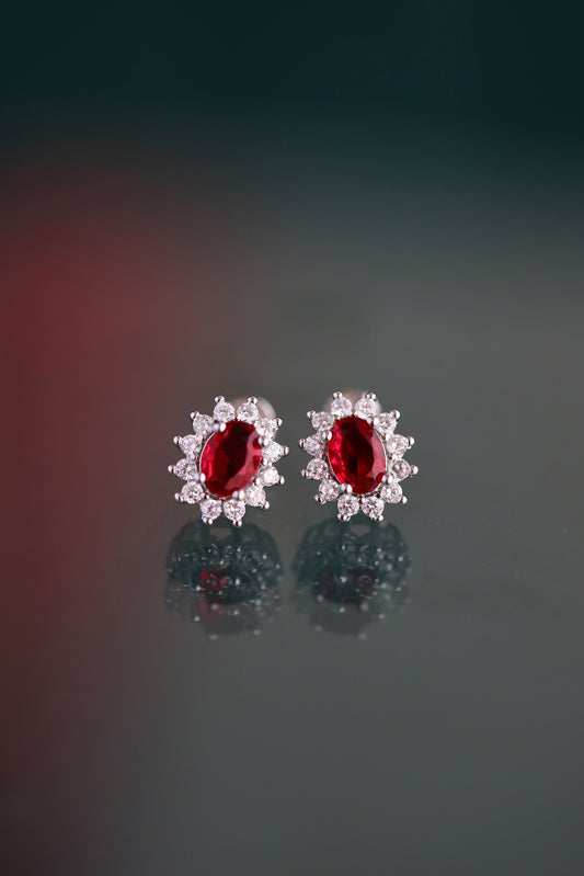 Aretes de zirconio rubí de la princesa Diana