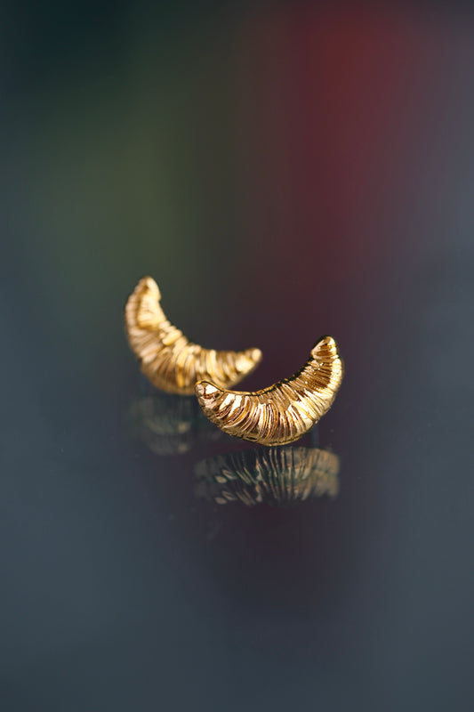 Pendientes de croissant(Oro)